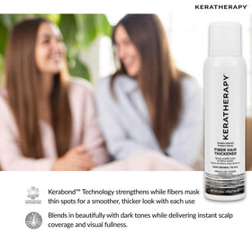 Fibers conceal thinning areas for a fuller look with Keratherapy.