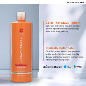 KERATHERAPY Raspberry seed oil illustration highlights omega-3 and omega-6 benefits.