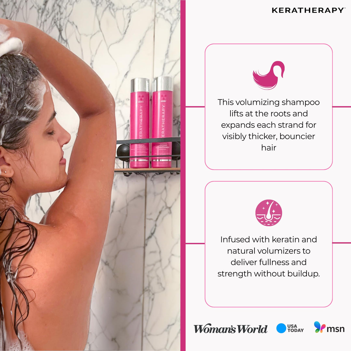 Keratherapy Root Boost Spray bottle displaying root lift for thicker-looking roots
