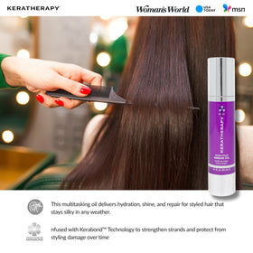 KERATHERAPY sleek hair after use shows revived texture and manageability