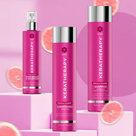 Keratherapy Volume Conditioner dispense demonstrating even application and lightweight feel