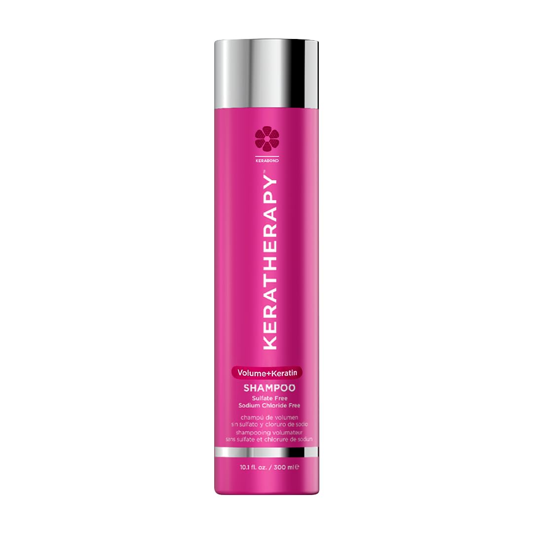 Keratherapy Volume Shampoo bottle showing root lift for fuller hair