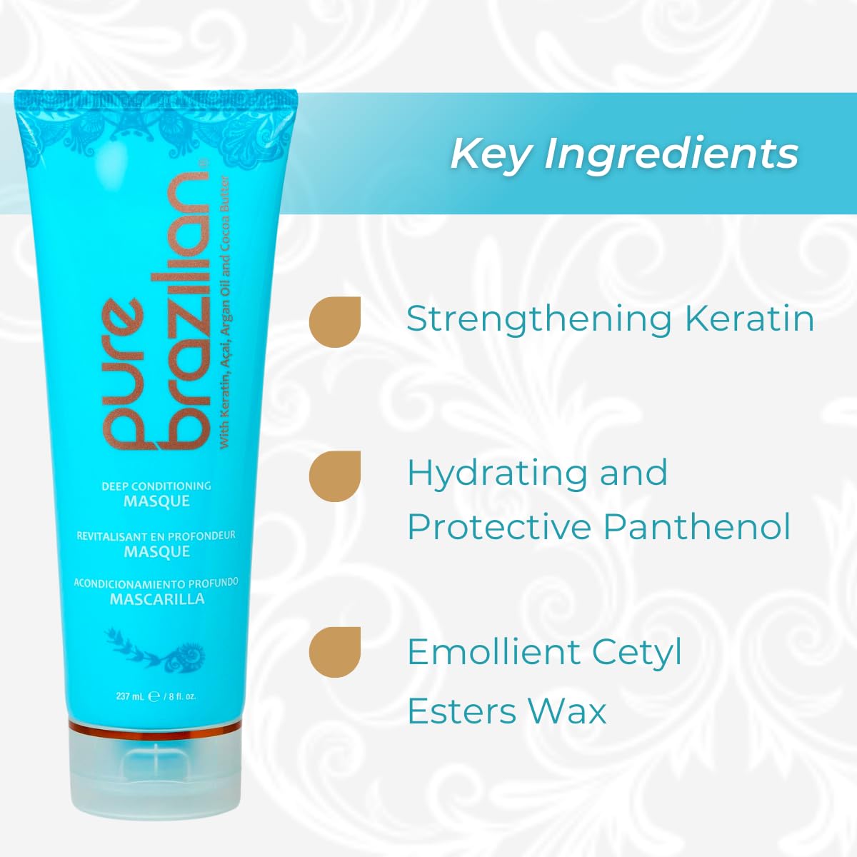 Pure Brazilian Keratin Acai Arginine mask application on hands demonstrates effortless pampering and care.