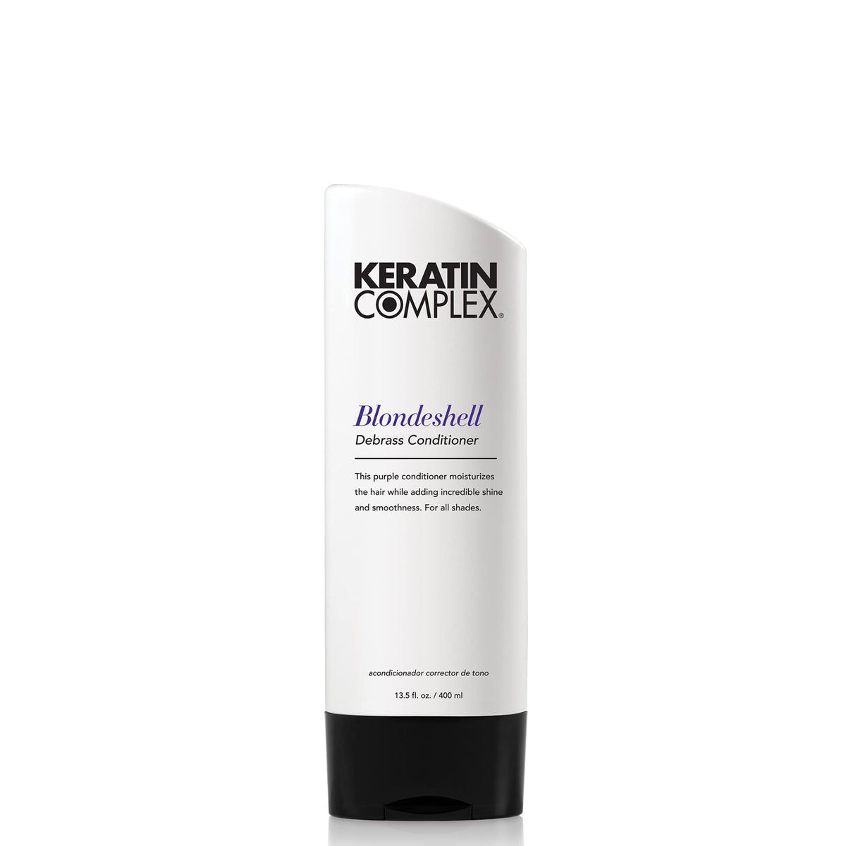 Keratin Complex Blondeshell Debrass Conditioner bottle showing color safe moisture and shine