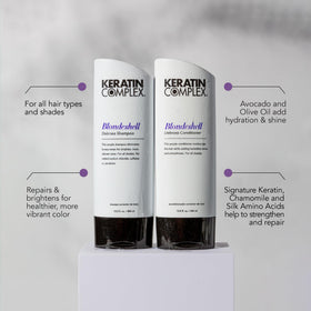 Keratin Complex Blondeshell Debrass Conditioner lavender oil detail for soothing fragrance