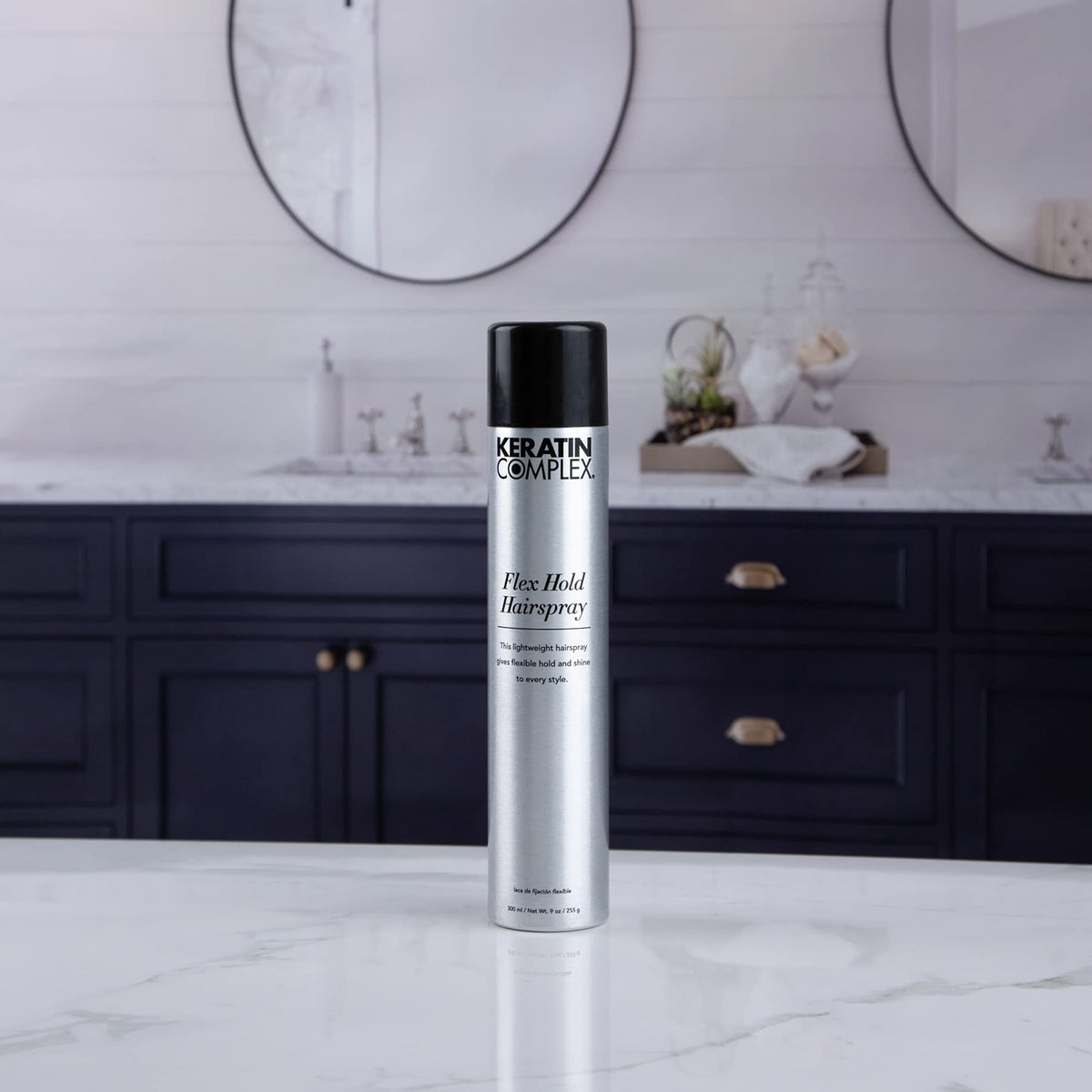 Keratin Complex Flex Hold Hairspray packaging highlighting 9 oz size