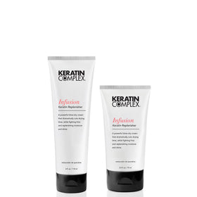 Keratin Complex Infusion Replenisher bottle 4oz for smooth, frizz-proof blowouts.