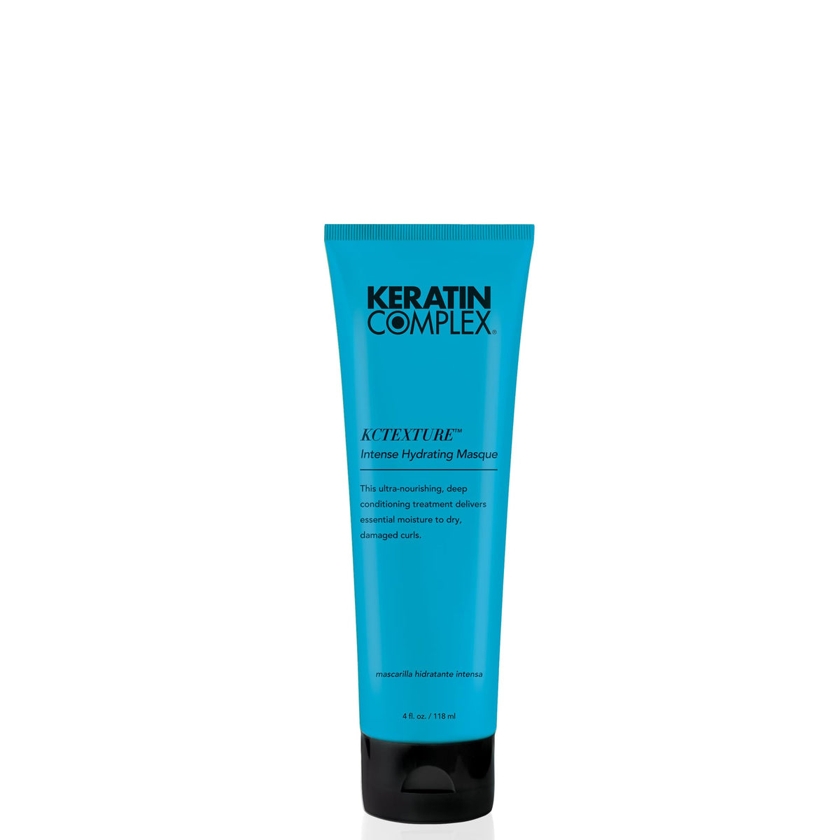 Keratin Complex KCTEXTURE Intense Hydrating Masque bottle shows premium curl conditioning for dry curls.