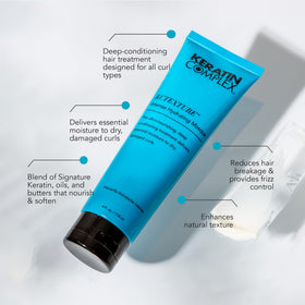 Keratin Complex KCTEXTURE Intense Hydrating Masque jar closeup reveals rich cream for deep moisturization.