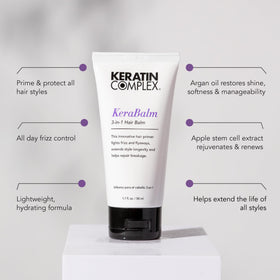 KeraBalm texture swatch highlighting lightweight hydration for hair.