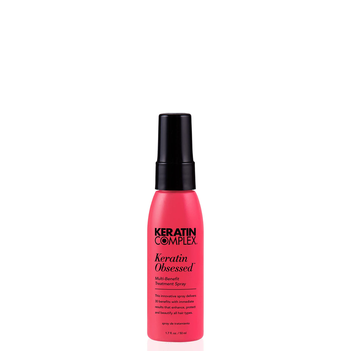 Keratin Complex Keratin Obsessed bottle demonstrates versatile hair treatment for frizz control
