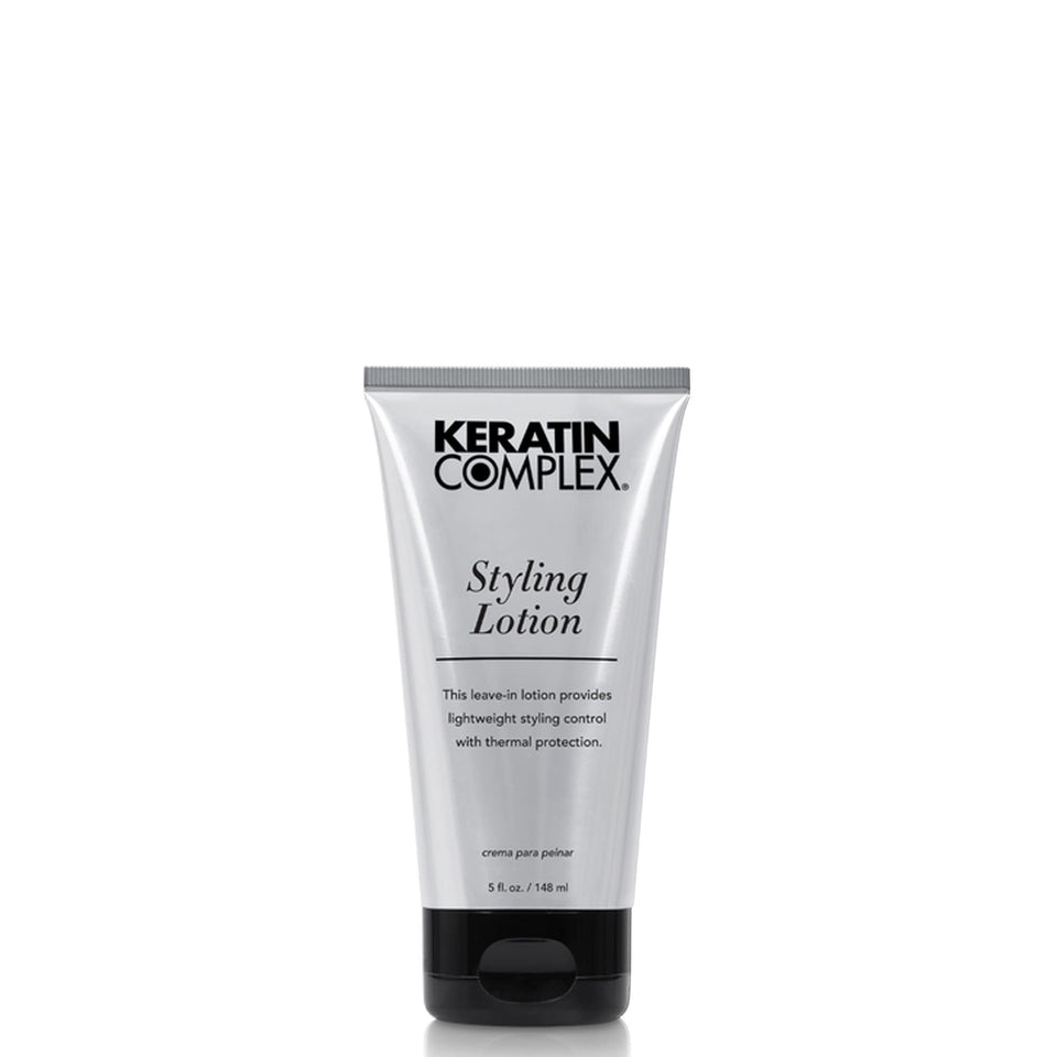 Keratin Complex Styling Lotion bottle with lightweight hold for smooth blowouts