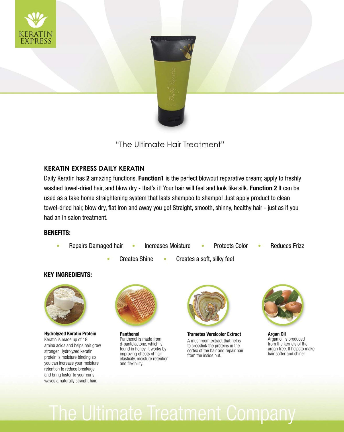 Keratin Express Daily Keratin bottle pour; easy, on-the-go application.
