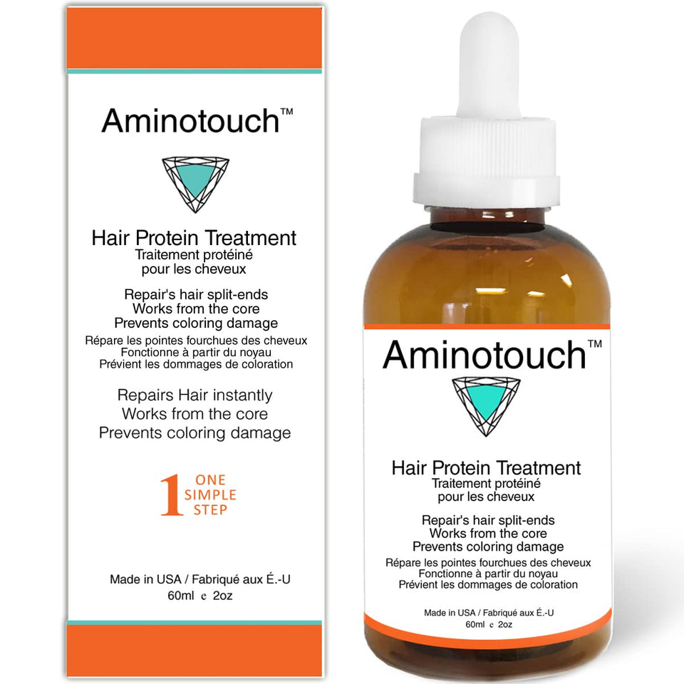 KERATIN RESEARCH Aminotouch bottle pour shows easy application for quick coverage