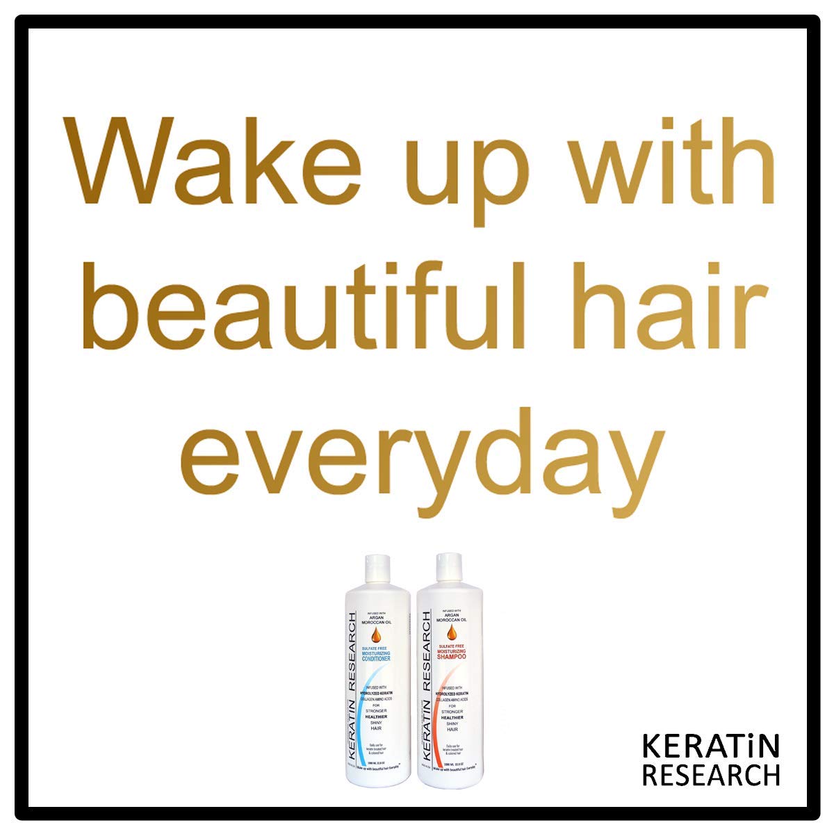 Keratin Research argan oil conditioner bottle emphasizes deep hydration after keratin treatments.