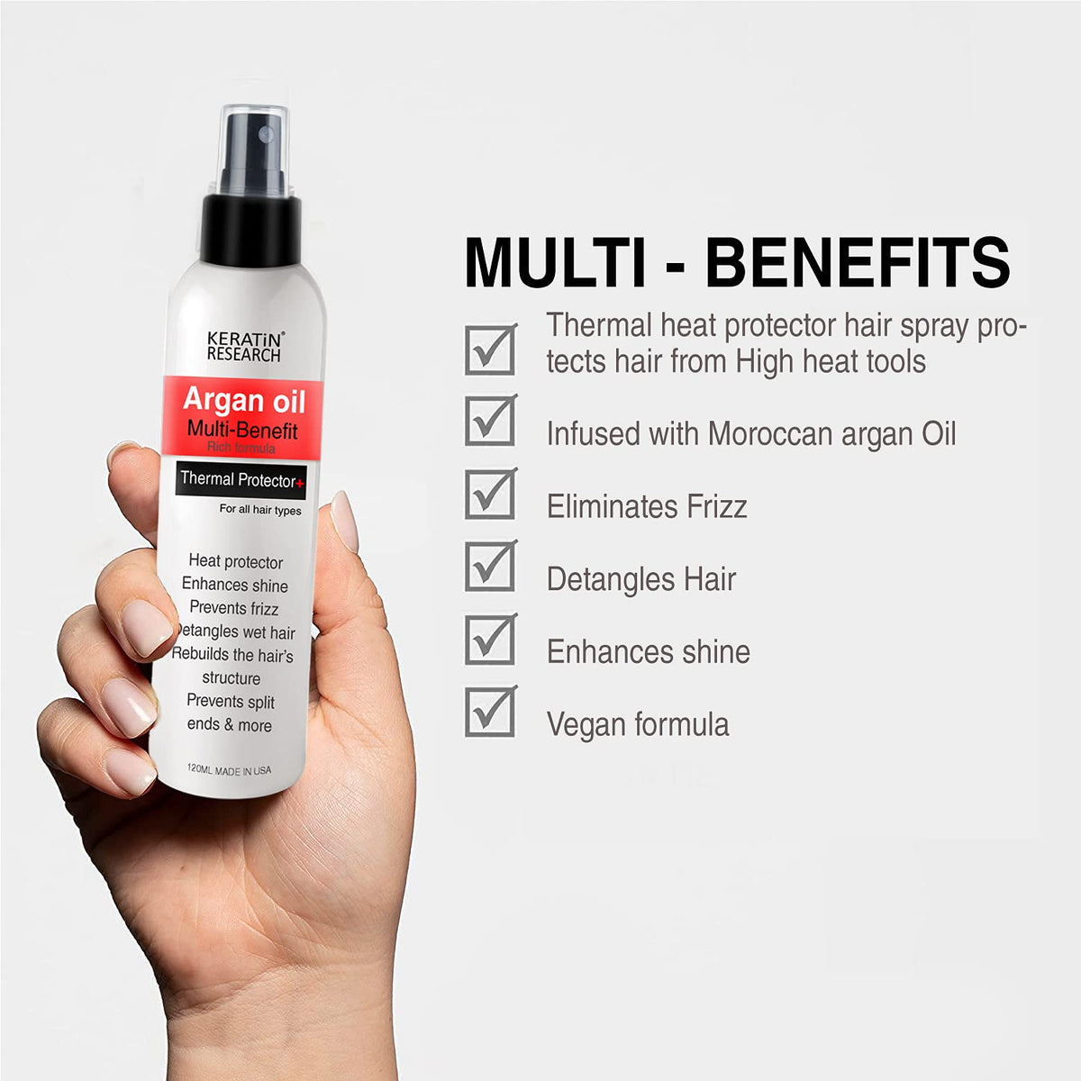 KERATIN RESEARCH Shine-boosting formula adds reflective gloss and smoothness.