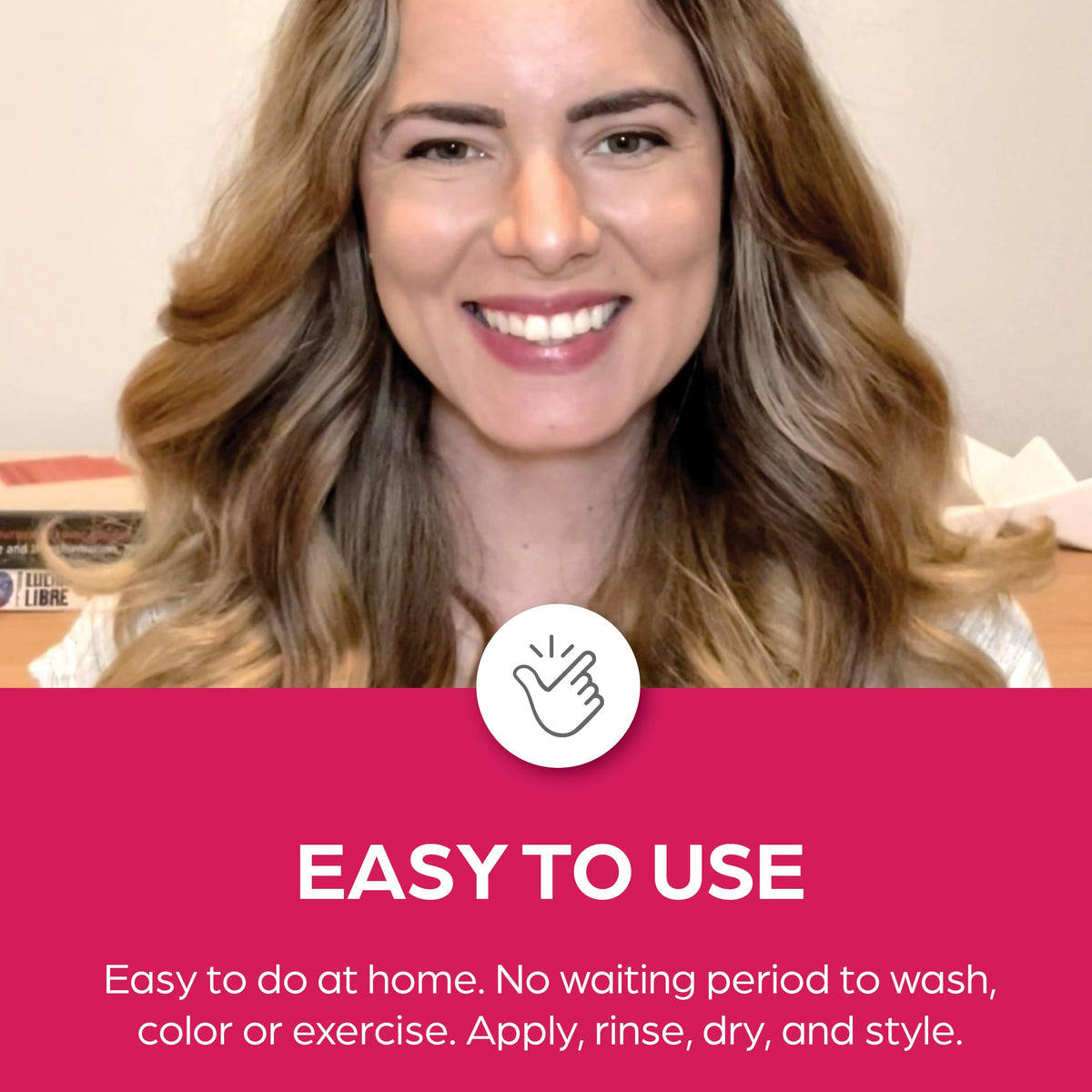 Keratin Salon Direct final look hair with glossy, frizz-free finish.