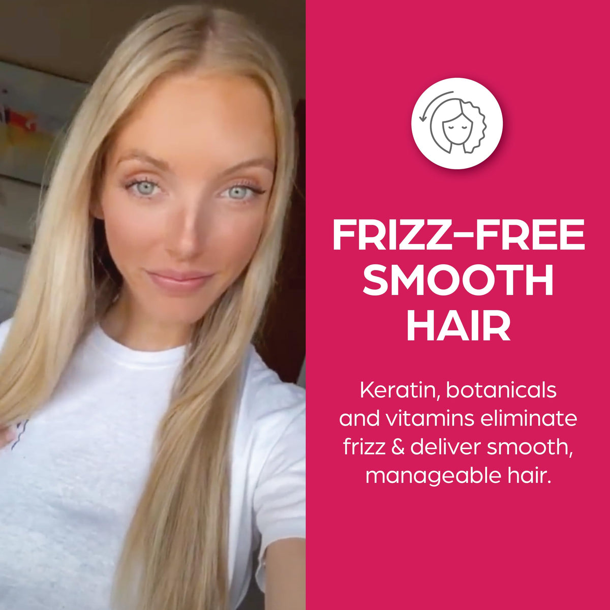 Keratin Salon Direct ingredient blend bottle highlights keratin and botanical extracts.