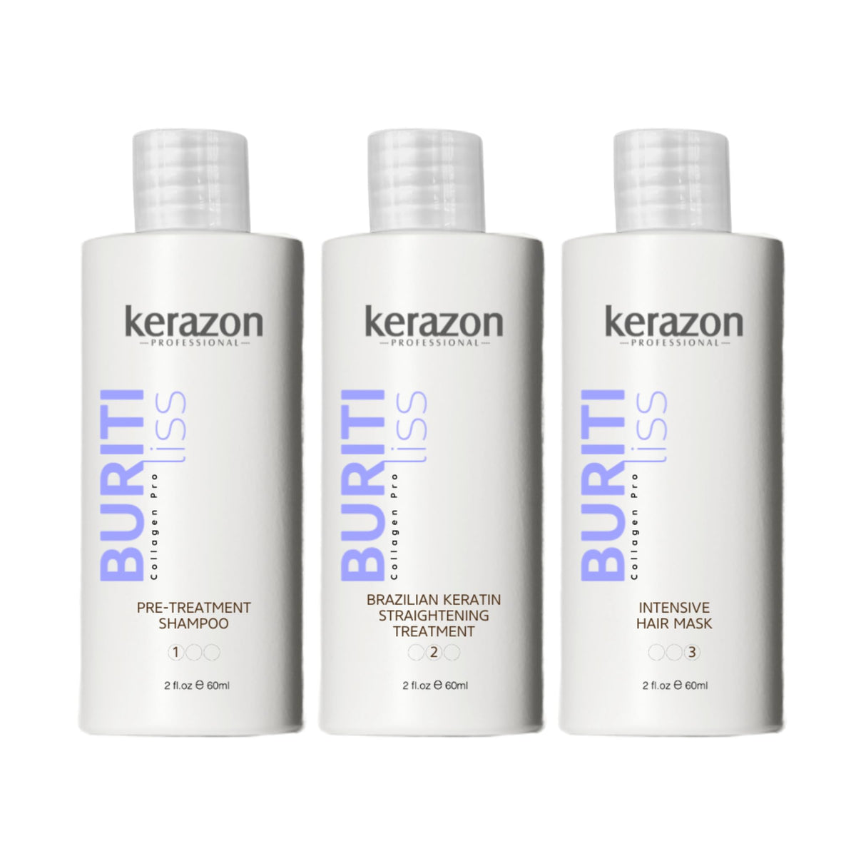 Kerazon Brazilian Keratin Straightening Kit packaging ready for home smoothing.