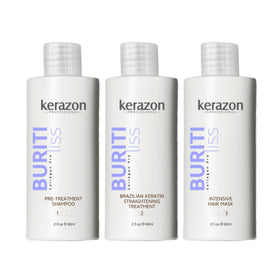 Kerazon Brazilian Keratin Straightening Kit packaging ready for home smoothing.