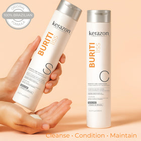Kerazon Professional hair being massaged during washing to illustrate gentle cleansing.