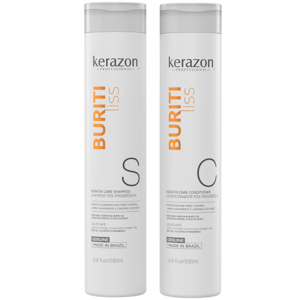 Kerazon Professional sulfate-free anti-frizz shampoo bottle for smoother color-treated hair.