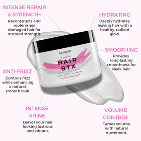 Kerazon thermal-activated hair mask for damaged hair provides nourishment.