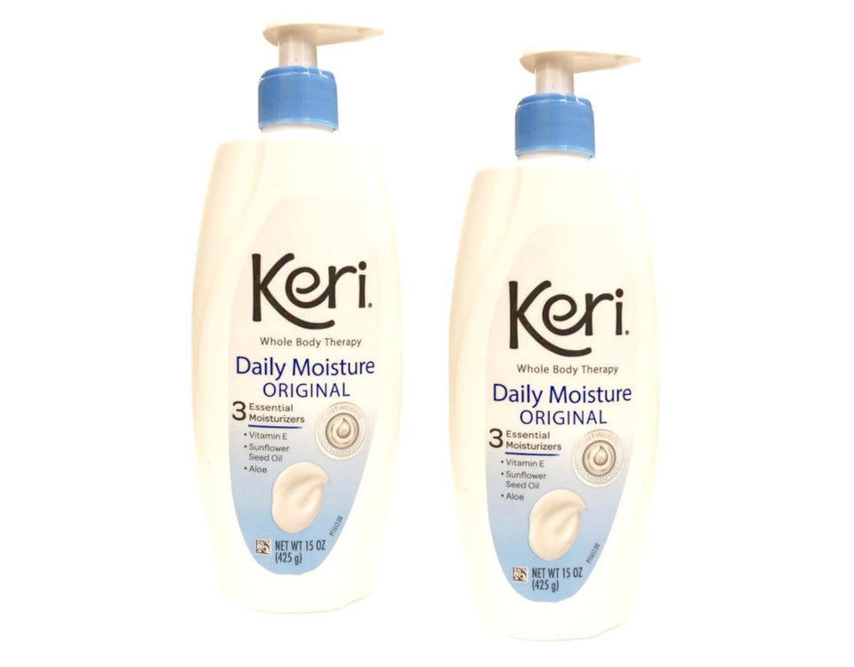 Keri Original Moisture Therapy 2pk bottle front for daily hydration and soft skin.