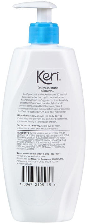 Keri Original Moisture Therapy application scene illustrating quick rub-in for dry skin.