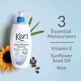 Keri Original Moisture Therapy cream texture closeup highlighting rich, non-greasy feel.
