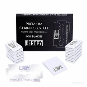 Keropy 100-pack safety razor blades with wax seal for safe storage