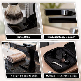 Keropy integrated storage saves bathroom counter space and keeps tools organized.