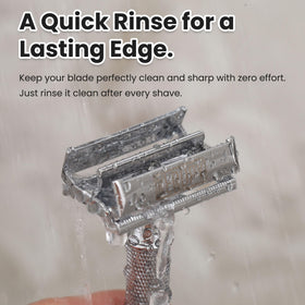 Keropy safety razor setup for daily shaving with precise blade alignment.