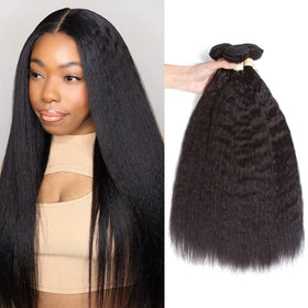 Kerriana kinky straight 22-inch bundles blend naturally for everyday styling.