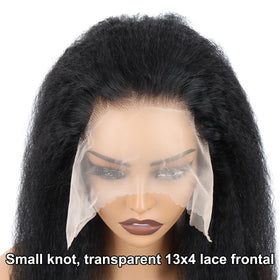 Kerriana kinky straight natural black color highlights easy styling