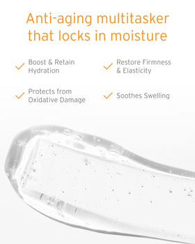 Texture swatch of Kerstin Florian Hyaluronic Acid Serum showing light, non-greasy glide.