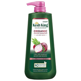Kesh King Organic Onion Shampoo bottle for smooth, shiny hair.