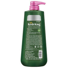 Creamy lather of Kesh King Shampoo covers hair for smoothness.