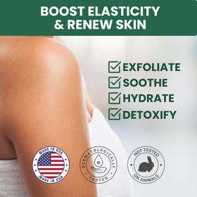 Applying Kesmedik Tea Tree Scrub to the arm for smooth skin
