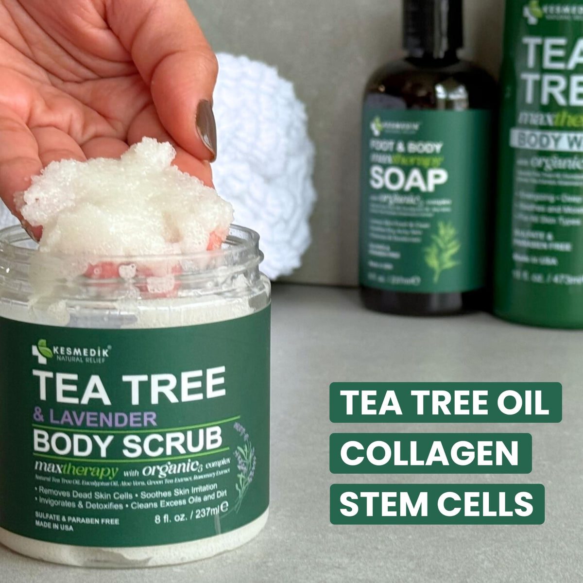 Stem cell infusion visible in Kesmedik scrub formula