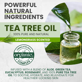 KESMEDIK Tea Tree Lemongrass Body Wash rich lather supports clean, refreshed skin.