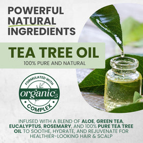 KESMEDIK Tea Tree Shampoo lathering hair for refreshing cleanse and scalp feel.