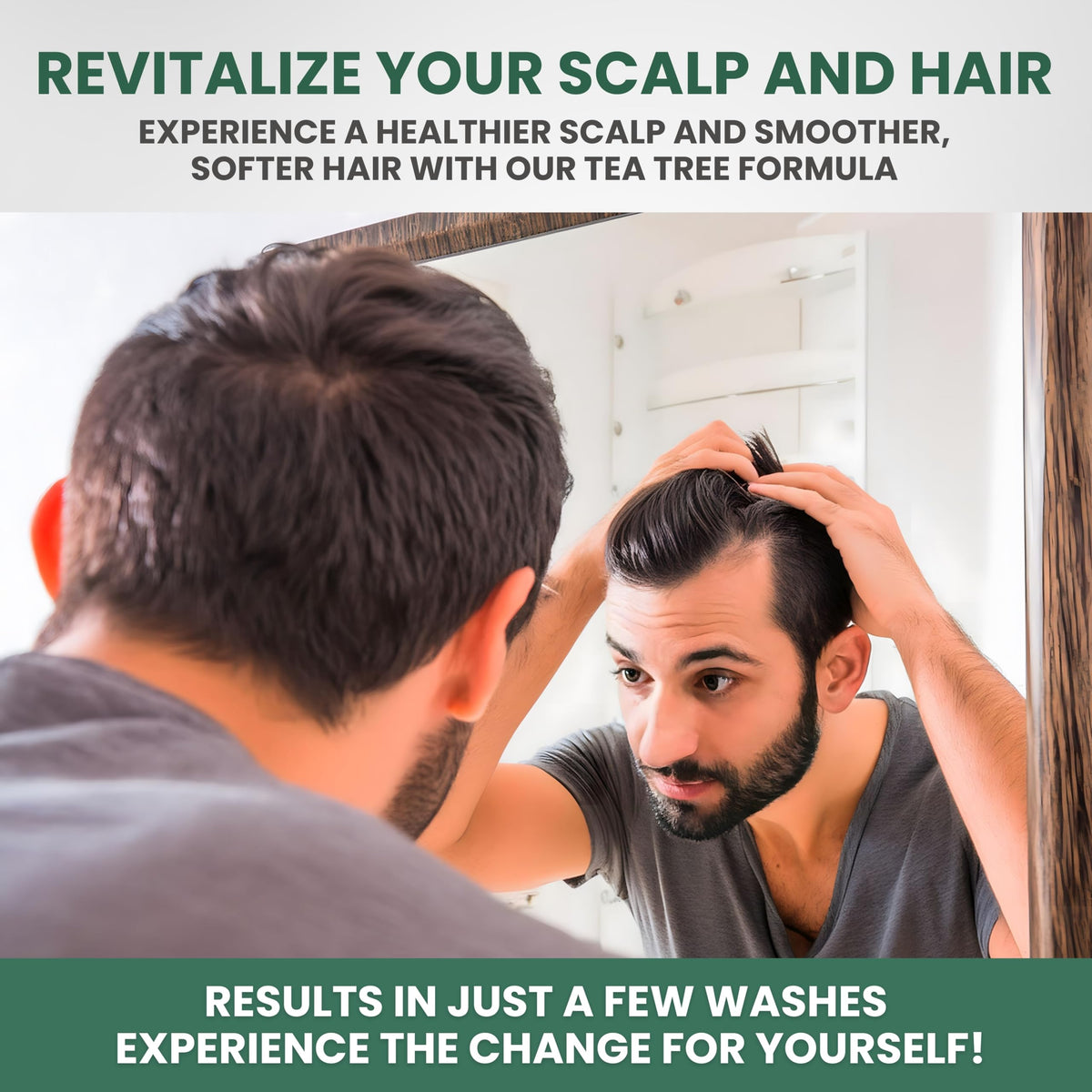 KESMEDIK Tea Tree Shampoo pour bottle highlights easy access and quick lather.