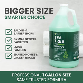 KESMEDIK Tea Tree Shampoo in bulk packaging for salons and hotels.