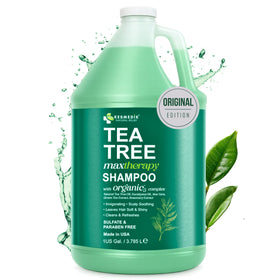 KESMEDIK Tea Tree Shampoo refill gallon bottle for professional use in salons, gyms, and hotels.
