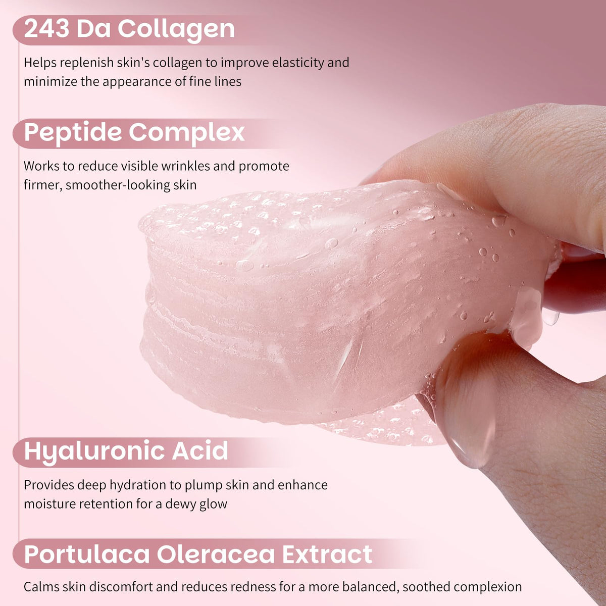 Kestper collagen gel toner pad featuring peptide complex for youthful tone.