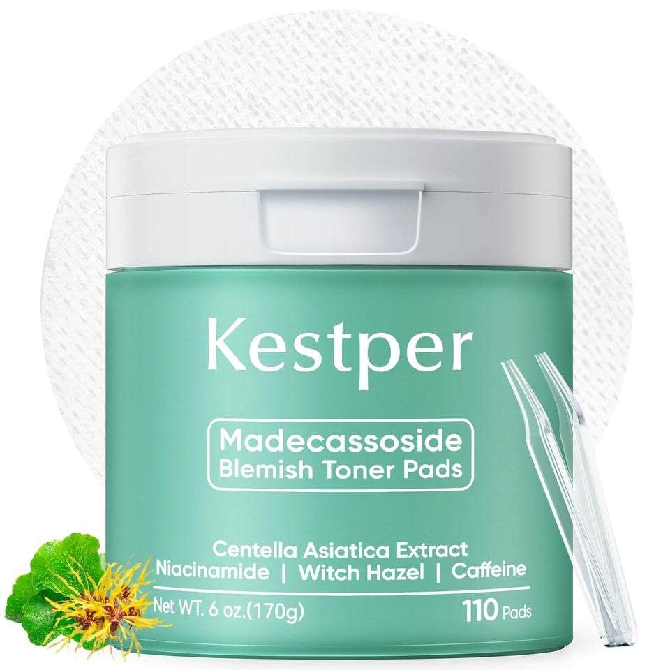 Kestper Madecassoside & Caffeine Toner Pads closeup for barrier support and redness relief