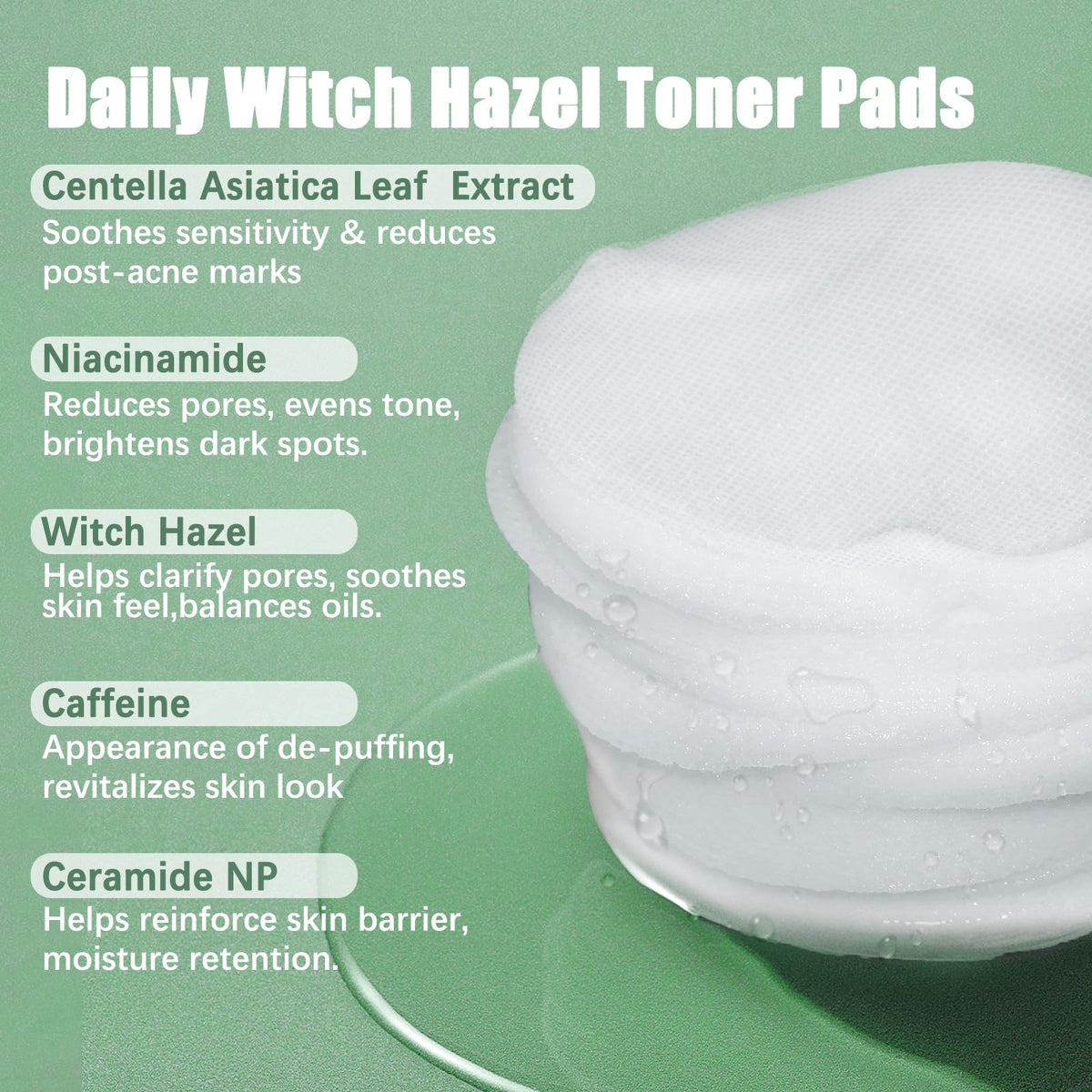 Kestper Madecassoside & Caffeine Toner Pads pore-refine shot for smoother texture