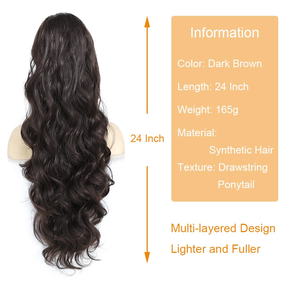 KETHBE ponytail with drawstring and clips demonstrates secure attachment