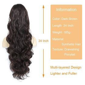 KETHBE ponytail with drawstring and clips demonstrates secure attachment